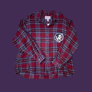 Red Plaid Button-Up Shirt